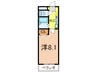 PLEASANTプレザント 1Kの間取り
