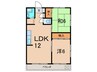 萱場ﾌﾟﾗｻﾞ 2LDKの間取り