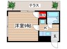 オージー石川橋 1Kの間取り