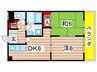リバ－エイト南分 2DKの間取り