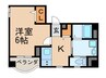 サンパティーク 1Kの間取り