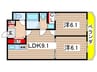 さくらＨｉｌｌｓ　ＹＡＧＯＴＯ 2LDKの間取り