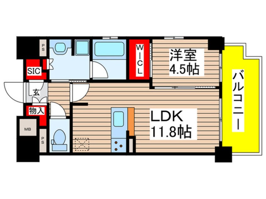 間取図 ｵｰﾌﾟﾝﾚｼﾞﾃﾞﾝｼｱ名古屋栄est(202)