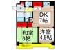 マノアール泉 2DKの間取り