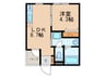エスペランサ浄心 1LDKの間取り