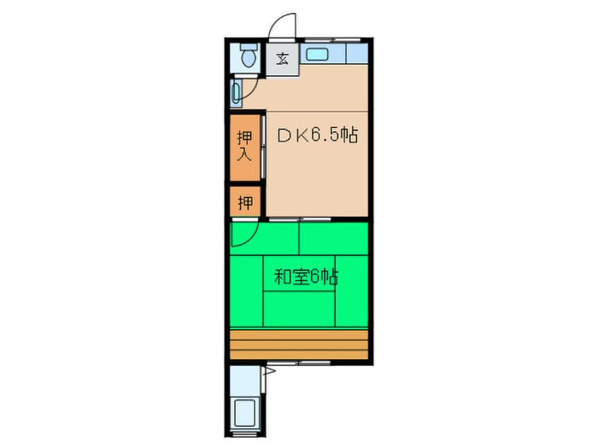 間取図 アパ－ト向陽