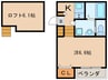 ルークス名古屋Ⅱ 1Kの間取り