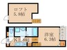 トレノハウス 1Kの間取り