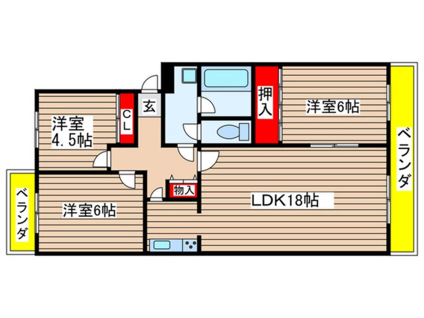 間取図 パラドールＨＡＲＡ