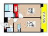 ベルファ－ス川原通 1LDKの間取り