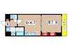 シャルール 1DKの間取り