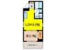 リーブルファイン三条 1LDKの間取り