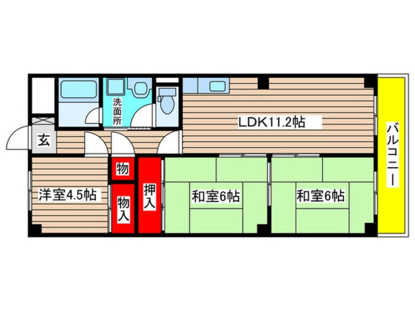 間取図 鳴海グランドハイツＣ棟（202）