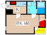 テルスドゥガイア 1Kの間取り