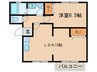 ヴェルディール 1LDKの間取り
