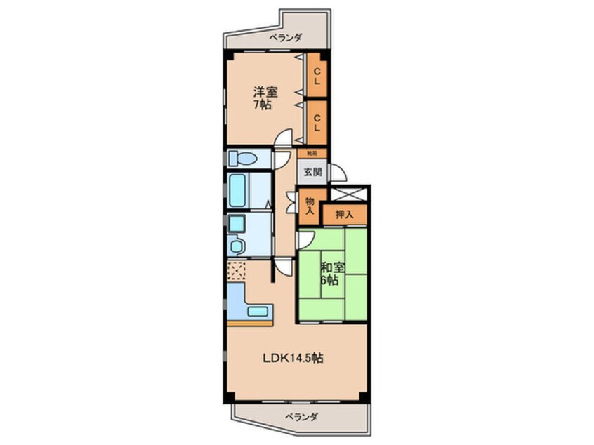 間取図 ロッシェド長須賀Ⅱ