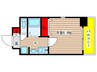 ﾌﾟﾚｻﾝｽ泉セントマーク(406) 1Kの間取り