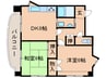 レインボー尾頭橋２ 2DKの間取り