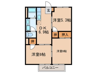 間取図 アクティブ河原Ａ