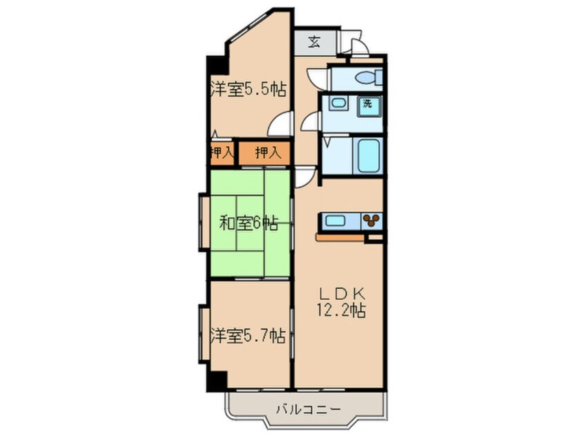 間取図 Ｐａｒａｄｉｓｏ白壁