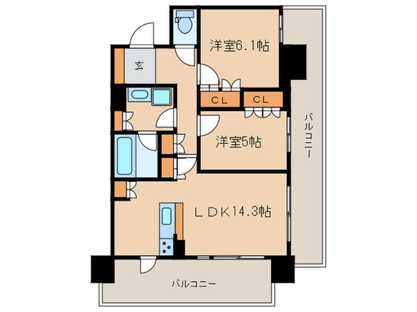 間取図 ローレルタワー名古屋栄