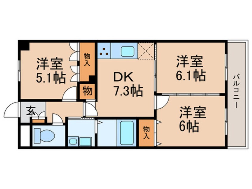 間取図 サンセイハイツ社台