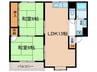 コ－ポラスカトレア 2LDKの間取り