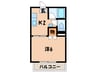 ハイツ中岡 1Kの間取り