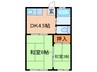 ふじ荘 2DKの間取り