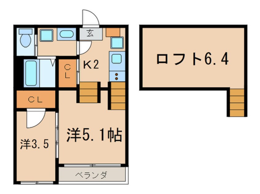 間取図 ﾊｰﾓﾆｰﾃﾗｽ長田町