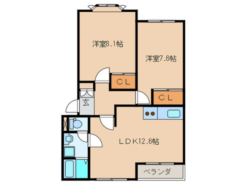間取図 ル－ラル宮前Ｄ棟