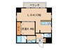 ベルルージュ中村公園 1LDKの間取り