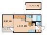 ハーモニーテラス比々野町 1LDKの間取り
