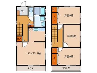 間取図 稲葉町戸建借家B棟