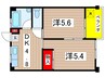 平子橋マンション 2DKの間取り