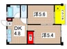 平子橋マンション 2DKの間取り