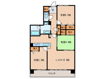 間取図 ﾎﾟﾚｽﾀｰ一宮ｽﾃｰｼｮﾝﾚｼﾞﾃﾞﾝｽ（803）