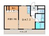 コンフォ－ル前田Ⅱ 1DKの間取り