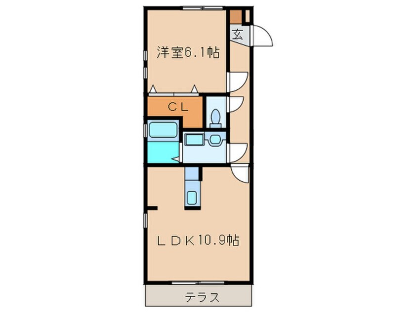 間取図 セレネ気南　Ｗ