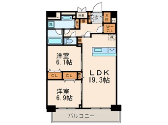間取図 グランルクレ新栄イースト