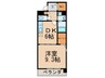オレンジ　スクエア 1DKの間取り