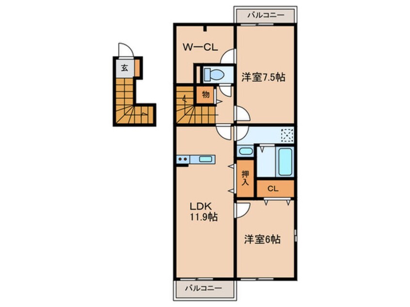 間取図 キャトルセゾン