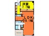 御棚町Ｈｉｌｌｓ 1LDKの間取り
