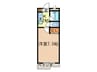 湯口マンション 1Kの間取り