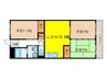 本宮ハイツ山田 3LDKの間取り