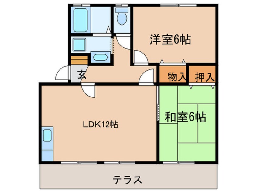 間取図 ﾋﾟ-ｽﾌﾙゆう ２