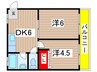 安藤ハイツ 2DKの間取り