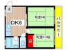 安藤ハイツ 2DKの間取り