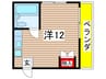 ビュ－ハイツ１ 1Rの間取り