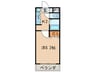 クレセント 1Kの間取り